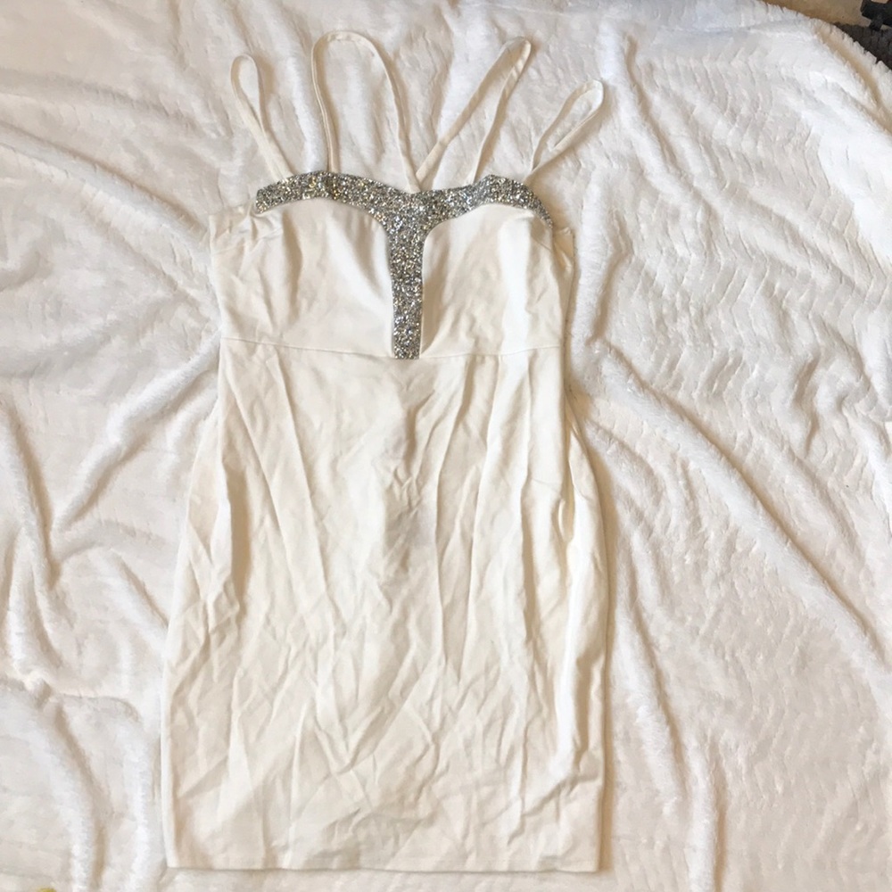 fitted, white charlotte russe dress